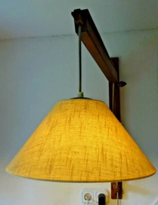 Vintage Ausleger LampeTeak Wandlampe Galgenlampe flexibel verstellbar in 3D - Bild 1 von 10