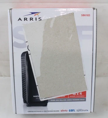 Open ARRIS SB6183 SURFBoard Speed 3.0 Cable Modem Xfinity Cox Spectrum White ZZ - Image 1 of 4