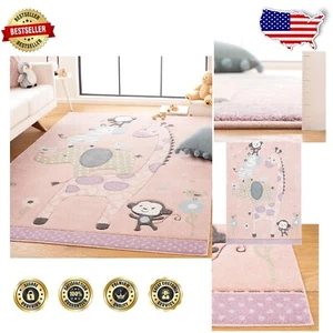 Carousel Kids Animal Rug - 5'3" Square, Stain Resistant & Pet-Friendly Design - Picture 1 of 8