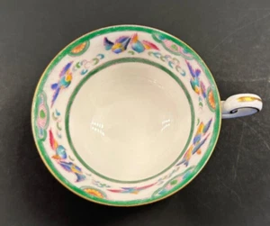 Royal Doulton Bone China Grün Emaille Vögel Antik 1912 Teetasse E7212 - Bild 1 von 6