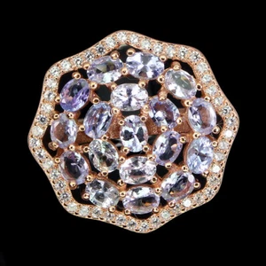 SHOLA Echt Natürlicher Blau Violett Tansanit Ring Sterlingsilber R145 - Picture 1 of 3