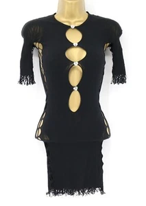 POSTER GIRL CUT-OUT BODYCON MIRANDA DRESS ONE SIZE 6-18 BLACK RRP £90 HH - Picture 1 of 2