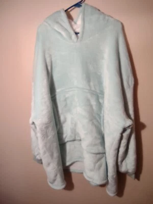 Catalina Peluche Polar Suave Cálido Pullover Sudadera con Capucha Gran Tamaño Pecho 68" Azul Bebé Foto 1 de 4