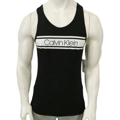 NWT CALVIN KLEIN MSRP $51.99 MENS BLACK SLEEPWEAR SLEEVELESS TANK TOP SIZE S M L - Image 1 of 4