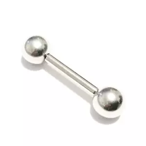 Handcrafted Surgical Steel 14, 12, 10 & 8g 5/8" Length 8mm Ball FRENUM BARBELL. - Picture 1 of 9