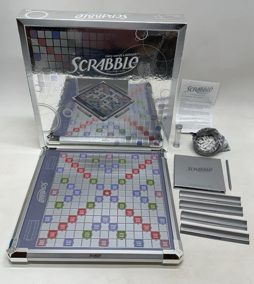 Scrabble Platinum Edition 2010 Adult Collectible Board Game Rotating Base MINT - Image 1 of 4