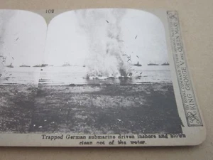 German Submarine Vol 2 No 102 Realistic Travels WW1 Stereoview Card Militaria - Picture 1 of 3