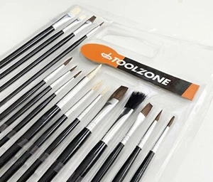 Artist Paint Brush Set 15pc Pointed Head Tipped and Flat Hobby Model making - Picture 1 of 4