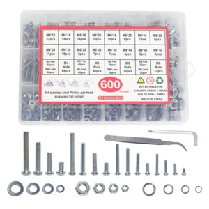 255PCS Metric Machine Screws Assortment M5/6/8/10/12/16/20/25mm kits - Picture 1 of 12