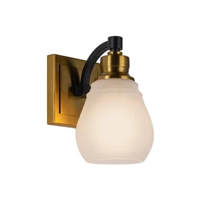 Artcraft Lighting AC11681 Nelson 8" Tall Bathroom Sconce - Brass / Black / Clear - Picture 1 of 4