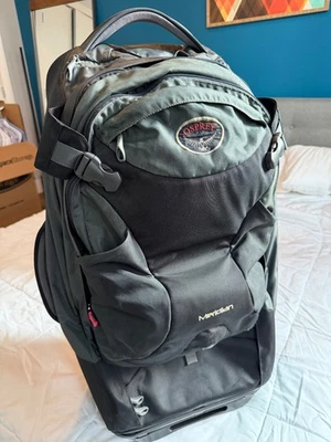Osprey Meridian Wheeled Convertible Luggage Backpack Gray Carry On 29"x15"x10" - Image 1 of 4
