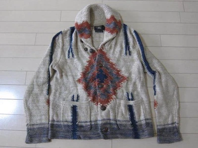 Used RRL Cardigan Sweater Linen Knit Tops Mens Size M Indian Very Rare - Image 1 of 4