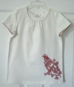 Hanna Andersson Girl's White Shirt Bird Size 6/7 - Picture 1 of 7
