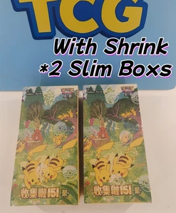 Juego de cartas coleccionables S-Chino With Shrink Pokémon Collect 151C Gather Slim Booster 2 cajas selladas - Imagen 1 de 8