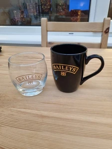 Black Ceramic BAILEYS Drinking Mug Official Merchandise 2020 & Glass - Picture 1 of 4