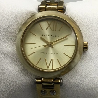 Anne Klein 手表女式金色手镯 34 毫米 10/9652 MOP 全新电池 6.25 — 第 1/4 张图片