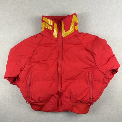 Fila Women’s Medium Red MAIKO Biella ItalianCropped Puffer Jacket Y2K Logo Style - Image 1 of 4