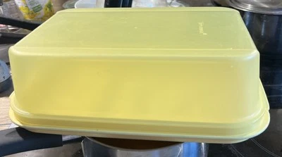 Tupperware Top Servierstar Kuchenbox Kasten Eckig Käsebuffett Gelb - Bild 1 von 2