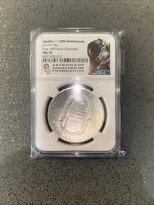 2019 P Apollo 11 50th Anniversary Silver Dollar NGC MS70 Total Mintage 56,697 - Picture 1 of 4
