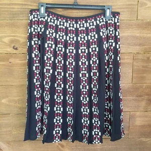 Ann Taylor Women's Multicolored Abstract Floral Cotton A Line Skirt Size 10 - Picture 1 of 7