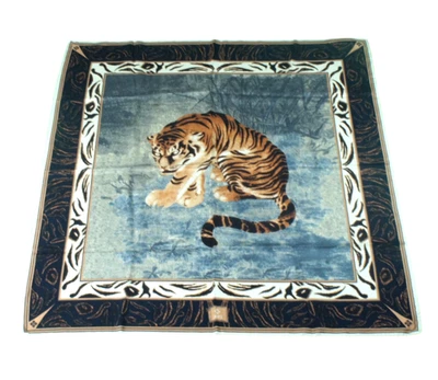 Auténtico Ermenegildo Zegna "Tigre" 2003 Vintage Lujo Seda Bufanda Cuadrada 34" Foto 1 de 4