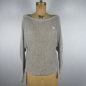 Suéter tejido gris Abercrombie & Fitch para mujer talla M cuello barco manga dolman  - Imagen 1 de 8