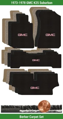Juego de alfombrillas bereber personalizadas para '73-78 GMC K25 Suburban con logotipo (4 piezas) #O3Q Foto 1 de 4
