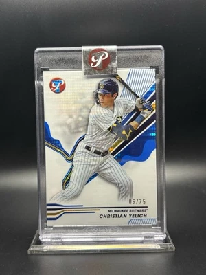 2024 Topps Pristine - Christian Yelich Blue Pristine Refractor /75 No. 157 - Image 1 of 2