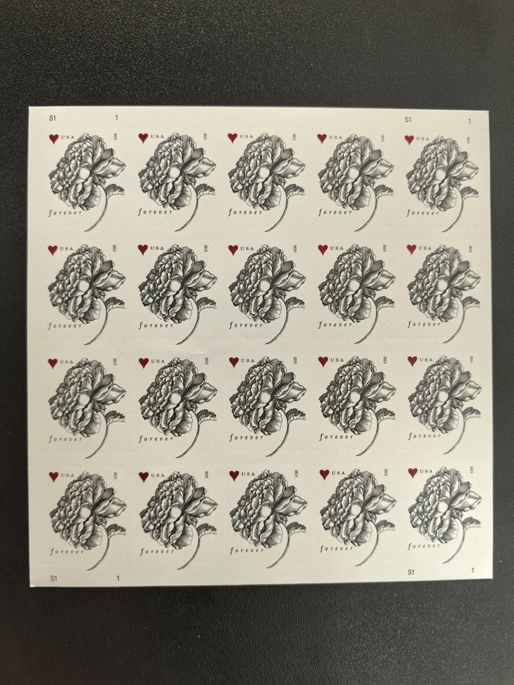 US Stamp Vintage Rose Scott# 4959  5 sheets of 20/A total of 100 stamps - Image 1 of 2