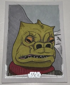 Boceto en lámina de plata Topps cromado Star Wars Bossk del artista Erik Muller 1:1 - Imagen 1 de 8