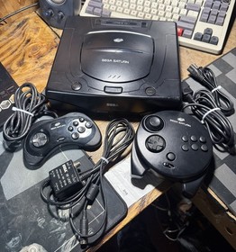 SEGA Saturn Model MK-80000A Console W/ 3D Controller and Cables Tested Working 