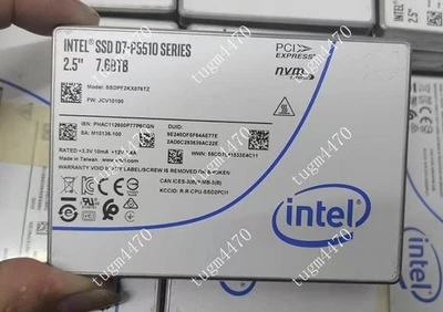 Intel D7-P5510 Series 7.68TB U.2 PCIe NVME 2.5" SSDPF2KX076TZ - Image 1 of 2