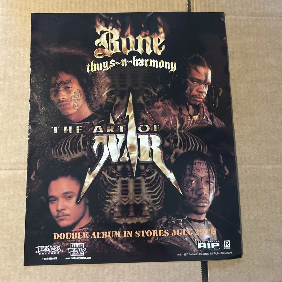 Original 14-10" Bone Thugs N Harmony The Art Of War 1997 Album Ad FLYER-c - Image 1 of 2
