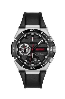 Caja de acero inoxidable y enchapada iónica #Wild para hombre, cuero negro... Foto 1 de 4