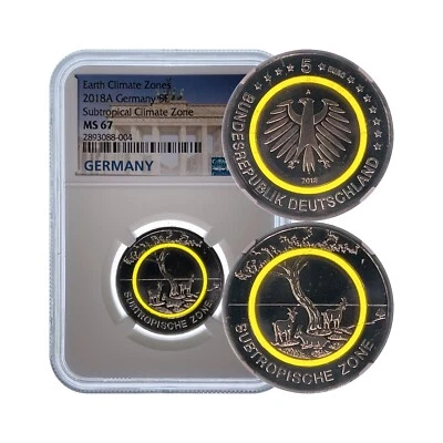 GERMANY. 2018, 5 Euro, Polymer - NGC MS67 - Top Pop 🥇 Subtropical Berlin - Image 1 of 4