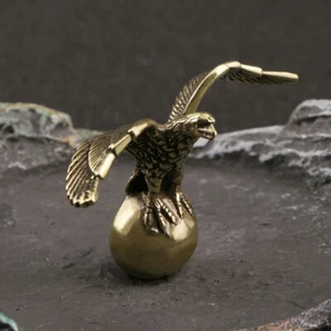 Solid Brass Eagle Figurine  Small Statue Home Ornaments Animal Figurines Gift E - Picture 1 of 4