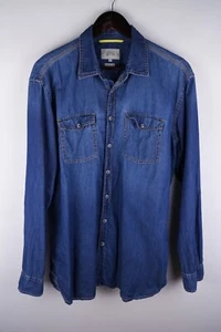 Camel Active Men Casual Shirt Regular Fit Blue Cotton size L - Picture 1 of 7