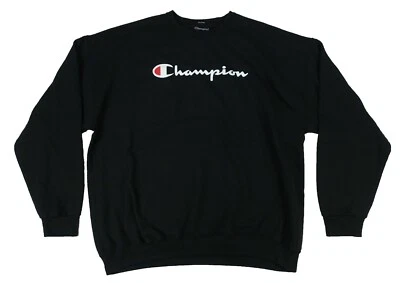 Champion Men's Big & Tall Black Crew Neck Sweatshirt - Image 1 of 3