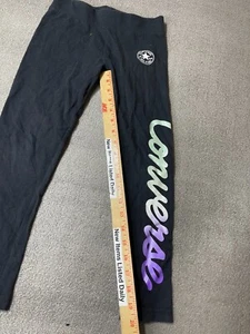 Converse Leggings Pants Youth Girls Size Medium M 10-12 Year Black - Picture 1 of 3