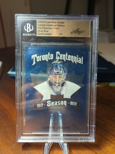 2016-17 Leaf Metal Hockey Toronto Centennial Curtis Joseph Clear Blue 1/1 Pre 