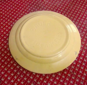 Bauer La Linda 9-1/2" dinner plate, pale yellow, perfect! Marked - Picture 1 of 2