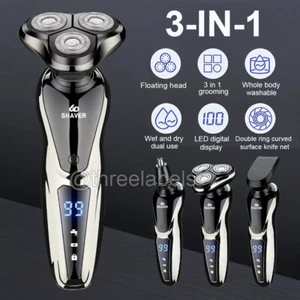 Electric Shaver Beard Shaving Men Wet/Dry Trimmer Rotary Razor USB Rechargeable - Picture 1 of 12