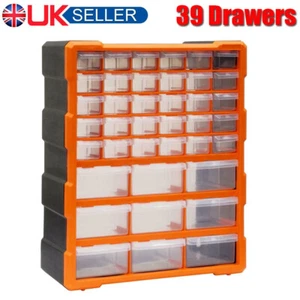 39 Drawers Parts Organiser Wall Mount Tools Storage Cabinet Nuts Bolts Garage UK - Picture 1 of 9