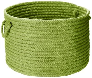 Simply Home Solid Colonial Mills Braided Basket, 18"x18"x12", Bright Green - Picture 1 of 3