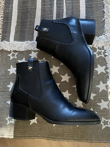 Tommy Hilfiger Ankle Boots Stiefeletten Stiefel Leder Schwarz Gr. 41 Top Zustand - Bild 1 von 10