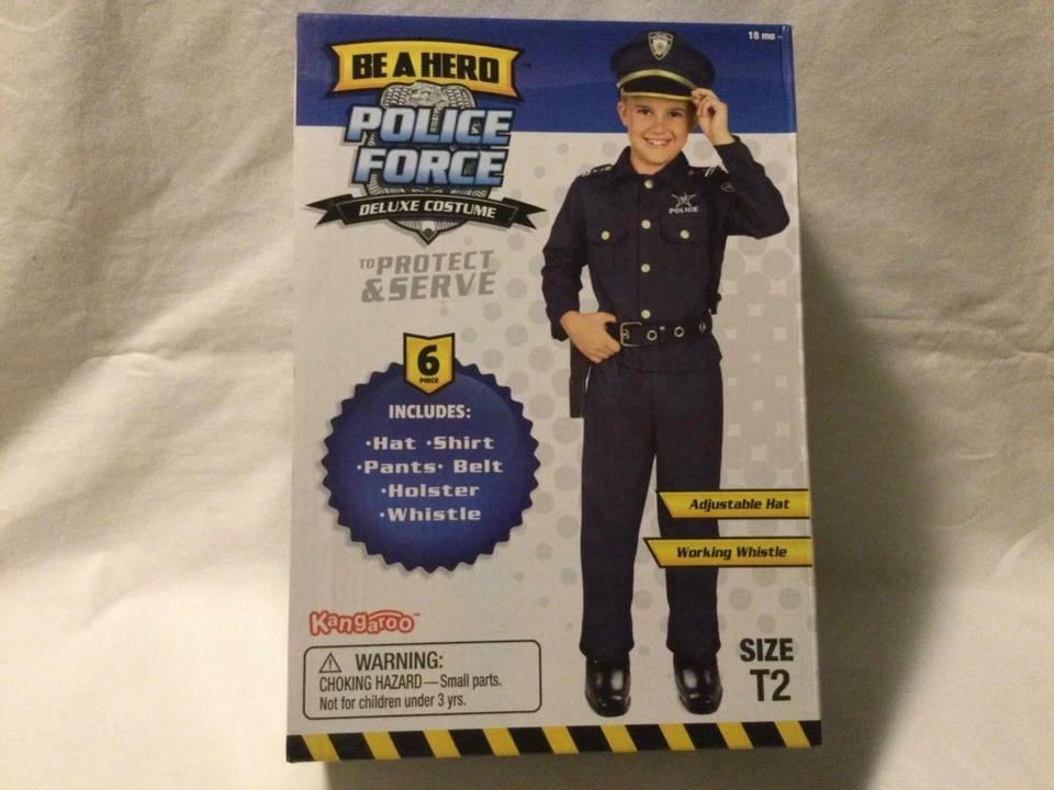 Kangaroo's Deluxe Boys Police Costume for Kids, Size T2 - Image 1 of 1