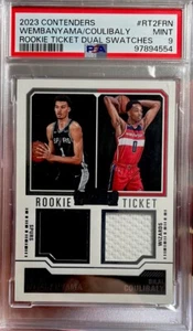 2023 Panini Contenders Rookie Victor Wembanyama Bilal Coulibaly Dual Jersey PSA9 - Bild 1 von 3
