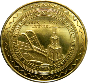 Ficha de medio dólar del centenario Ovid Michigan 1869-1969 (0278) - Imagen 1 de 2