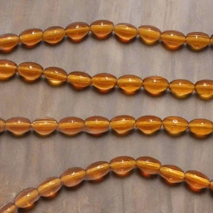 5 Strings Glass Oval Beads Brown 6x4 mm - Picture 1 of 8