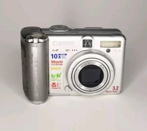 (Battery Problem) Canon Powershot A70 3.2MP 3x Zoom Digital Camera Silver   - Photo 1 sur 8